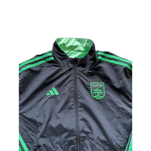 Adidas Austin FC Reversible Green/Black Anthem Jacket Size Medium Soccer MLS - Picture 6 of 9